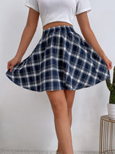 Tweed Plaid Flare Skirt Sai Feel